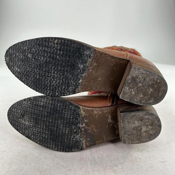 Steve Madden Swaret Ankle Boots IS 8 M Womens Brown Leather Aztec Western Boot - Picture 7 of 10